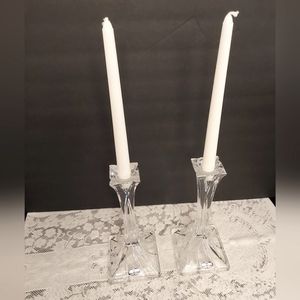 🌺 NEW *2* Lead Crystal DePlomb Candle Holders